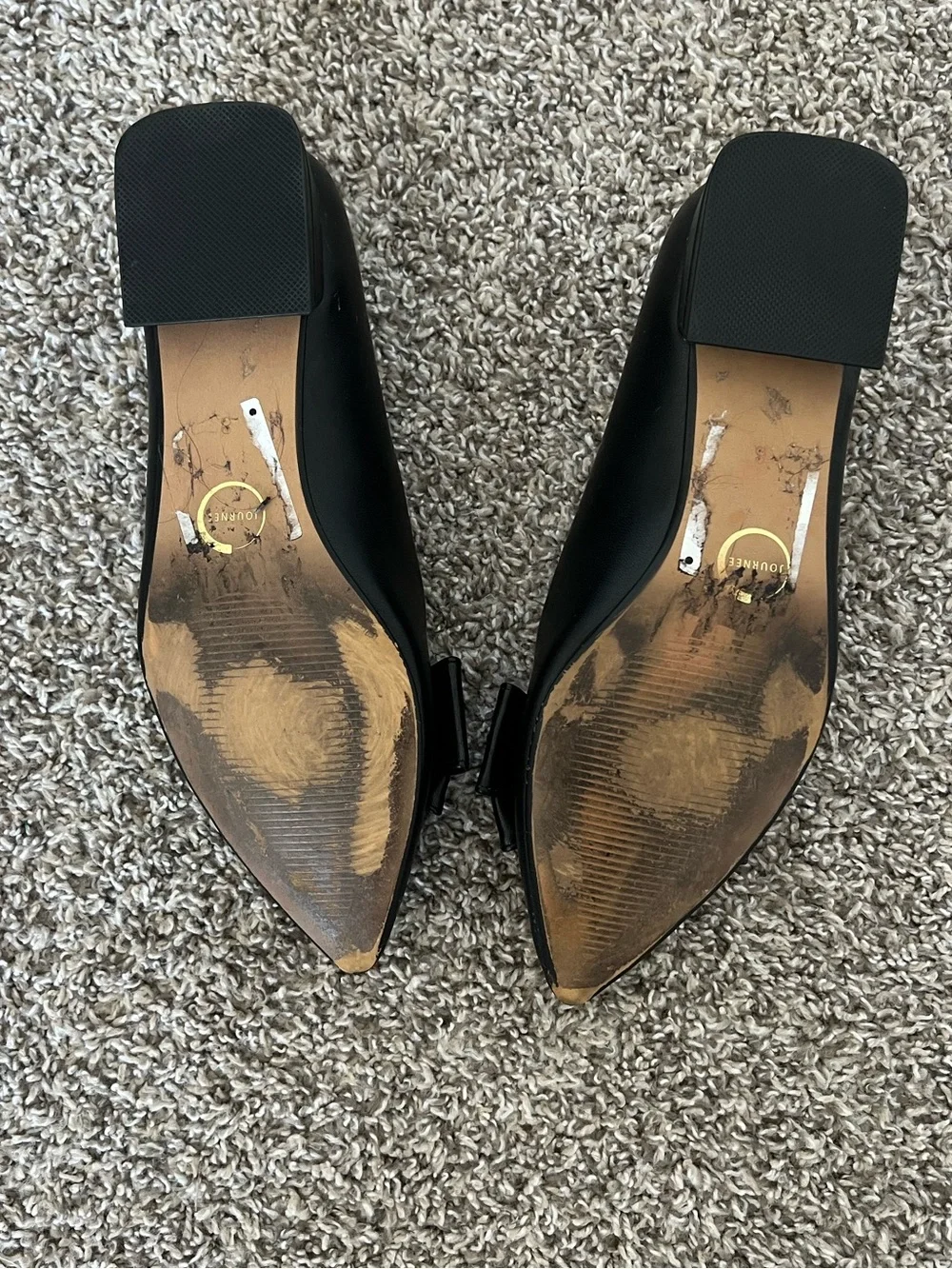 Journee Collection Black Pointed Toe Bow Flats Size 8